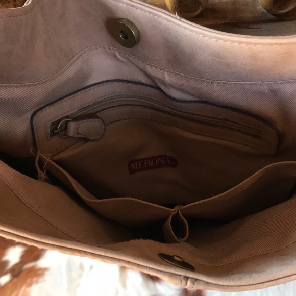 Leather Tasseled Tan Purse - Picture 4 of 4